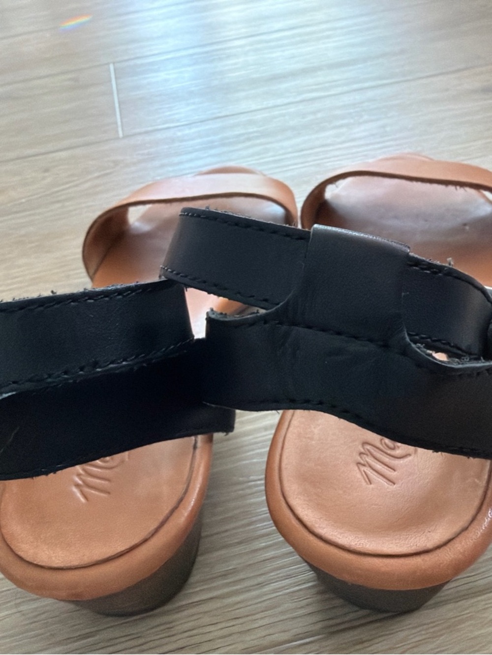 Madewell Women's Two-Tone Ankle-Strap Sandals in Tan and Black - Picture 4 of 6